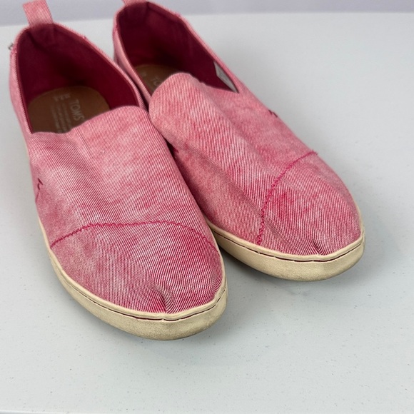 Toms Pink Canvas Slip-On Loafers Size 9.5 - Picture 8 of 8